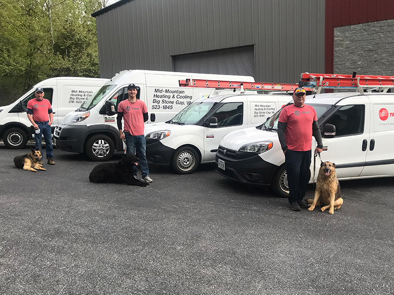 Hvac Team With Dogs